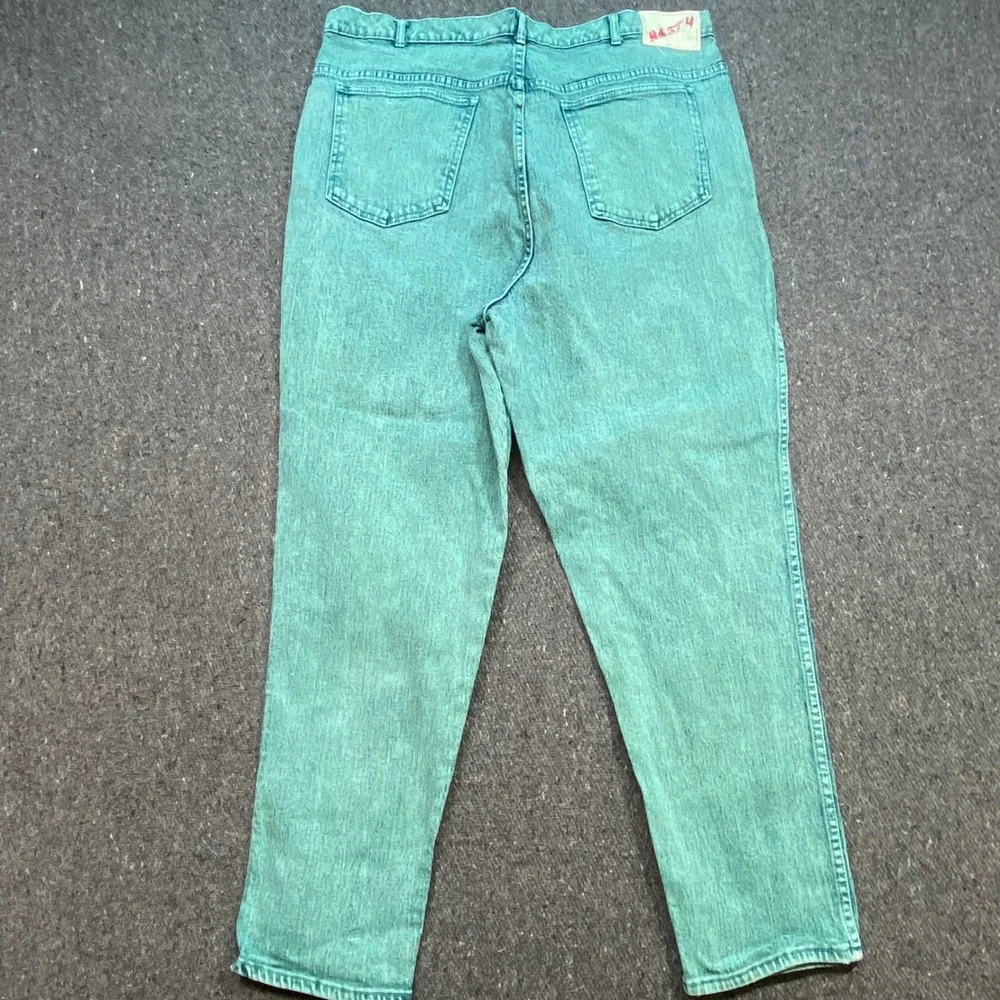 Nasty Jeans Sz 38 Mens Teal Green Grunge Skater Acid Wash Tapered High Rise